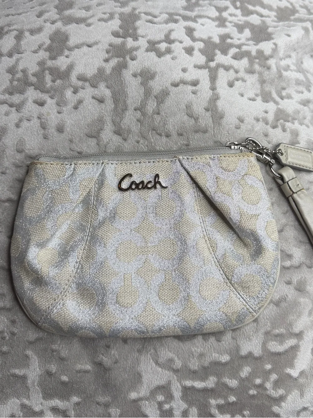 Coach Early 2000s Signature Metallic Wristlet